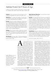 Pdf Autism From 2 To 9 Years Of Age