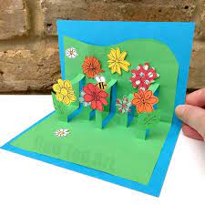 Find the best cardmaking tools, cardmaking kits, and easy card making ideas now! 3d Flower Card Diy Pop Up Cards For Kids Red Ted Art Make Crafting With Kids Easy Fun