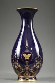 Grand Vase En Porcelaine Bleue De Sevres Xixe Siecle Vase En Porcelaine Peinture Sur Porcelaine Bijoux En Porcelaine