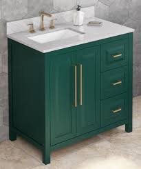 Choose from hundreds of traditional and modern bathroom vanity units in all styles and designs, including marble vanity units. 36 Forest Green Bathroom Vanity Left Offset White Carrara Marble Vanity Top Undermount Rectangle Bowl