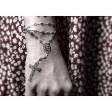Popular plumb for sports lover. Fine Line Style Wrist Wrap Rosary Tattoo