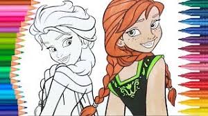 How to draw elsa and anna from frozen for kids! Anna I Elsa Kolorowanka Kolorowanie Anna I Elsa Malych Raczek Kolorowanka Dla Dzieci Youtube