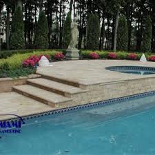 Ivory travertine also available in sawn or tumbled edges with a honed and filled or unfilled and brushed. Travertine Pool Coping Ivory 12x24 Miami Travertine
