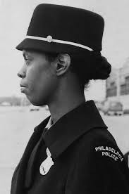 November 1972 Police officer Rae Odoms is wearing the new police uniform  hat, issued to the graduating class of '72.