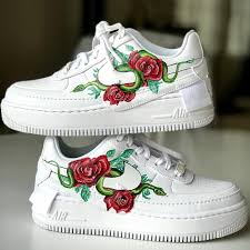 Snake Roses Vans Slip On Shoes Custom Nike Shoes Nike