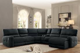 Keamey Dark Grey Fabric Oversized Reclining Sectional Sofa Set Chaise Sectional Sofa Sectional Sofa With Recliner Reclining Sectional