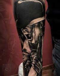 Collection by sgt c tattoos & piercings hawaii + henna & temporary tattoos • last updated. Black And Grey Style Michael Jackson Tattoo On The