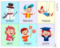 Play hangman and practice the spelling of the months in spanish! Meses Del Ano Flashcards Con Los Meses En Ingles Frances Espanol