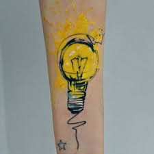 Imagenes de angeles para colorear bombilla foco dibujo animado. Tattoo Bursting Lightbulb Idea I Really Like It I Think Something Like This Would Make A Cool Cover For Me A Yellow Tattoo Ink Yellow Tattoo Lightbulb Tattoo