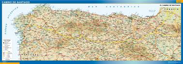 Map of the camino de santiago del norte and. Map Of Camino Santiago Wall Maps