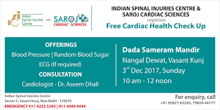 Isic Saroj Saroj Cardiac Sciences Are Organising Free Cardiac Health Check Up On Dec 3 Visit Www Sarojhospital Com He Health Check Best Hospitals Checkup