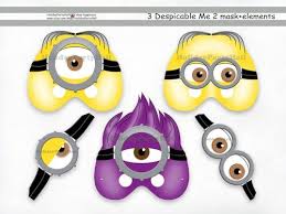 Despicable Me 2 Printable Mask Elements Prop Birthday Party Decoration Holidaypartyshop Clothing On A Minion Party Minion Birthday Party Minion Photo Booth