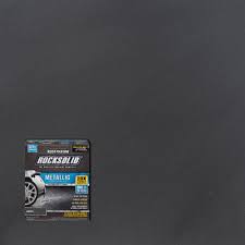 Rather than sanding down the surface i applied a garage floor primer. Rust Oleum Rocksolid 70 Oz Gunmetal Metallic Garage Floor Kit 299743 The Home Depot