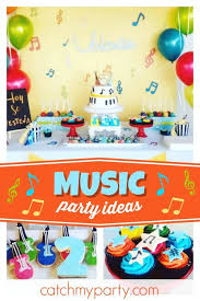 Theme Birthday Party Ideas For Adults Muscial Birthday Musical Birthday Party Catch My Party Musical Birthday Party Music Party Decorations Music Themed Parties
