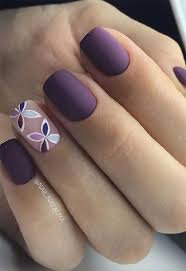 65 Awe Inspiring Nail Art Designs For Short Nails Purple Nail Art Cute Nail Art Designs Floral Nails
