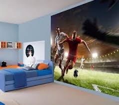 Training apparel, such as club shirts, soccer jackets, adidas warm up pants, and fan gear tees, hoodies and hats for soccer moms and dads are exclusively available @ soccerloco. Cool Football Tackle Soccer Kids Boys Bedroom Wallpaper Wall Mural 50565180 Ebay