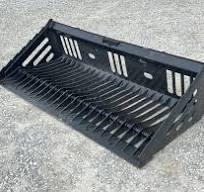 80″ Heavy Duty Skeleton Rock Bucket Attachment Fits Skid Steer Quick Attach