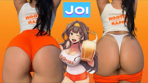 Hooters girl cosplay giving the hottest JOI jerk off instructions wearing  tight yoga shorts