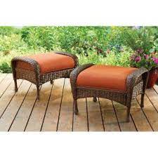 Better Homes And Gardens Azalea Ridge Outdoor Ottomans Set Of 2 Pillowset Outdoor Bistro Set Wicker Ottoman Outdoor Ottomans