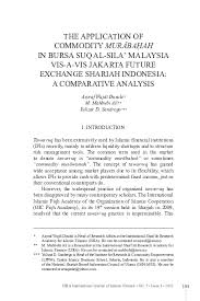 Initiated as a national project, bsas exhibits the collaboration of bank negara malaysia (bnm), securities commission. Pdf The Application Of Commodity Murabahah In Bursa Suq Al Sila Malaysia Vis A Vis Jakarta Future Exchange Shariah Indonesia A Comparative Analysis Mohammad Mahbubi Ali Academia Edu