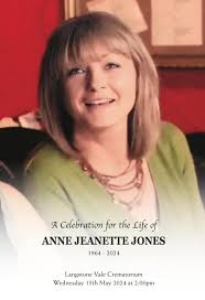 Please see funeral announcement for Anne Jones, she was also known under  the names Osullivan and McRoberts should any old friends want to attend.