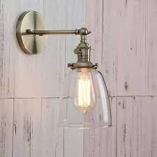 On Sale Retro Industrial Cloche Clear Glass Lampshade Edison Wall Light Sconce Ebay Wall Lamps Bedroom Wall Lights Industrial Wall Lights