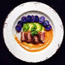 Tbt Throwbackthursday Crispy Duck Guava Mole Purple Potatoes With Smoked Salt Avocado Food Plating Food Presentation Food