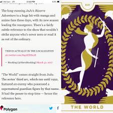 Dear Polygon Tarot Cards In Movies Games Or Tv Are Not Jojo References Fandom 31 pcs anime jojo's bizarre adventure cosplay tarot cards. dear polygon tarot cards in movies