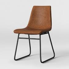 2pk Bowden Faux Leather And Metal Dining Chair Caramel Project 62 Faux Leather Dining Chairs Metal Dining Chairs Dining Chairs