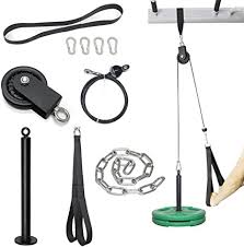 Amazon Com Syl Fitness Cable Pulley System Pulldown Machine For Home Gyms Equipment For Shoulder Tricep Bicep Arm Workouts Weight Plates Loading Pin With 800lbs Capacity Heavy Duty Steel