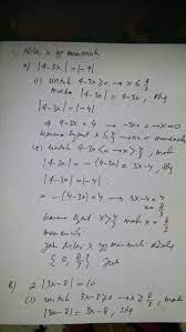 Persamaan nilai mutlak yaitu suatu nilai mutlak dari sebuah bilangan yang dapat didefinisikan sebagai jarak bilangan tersebut terhadap titik 0 pada garis bilangan tanpa memperhatikan. Hitunglah Nilai X Jika Ada Yang Memenuhi Persamaan Nilai Mutlak Berikut Jika Tidak Ada Nilai X Brainly Co Id