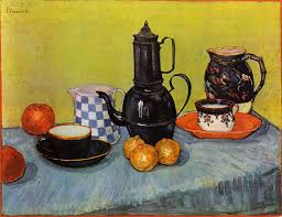 Van Gogh Nature Morte Avec Pot De Cafe Des Plats Et Des Fruits 1888 81 X 65 Cm Van Gogh Art Van Gogh Still Life Vincent Van Gogh Paintings