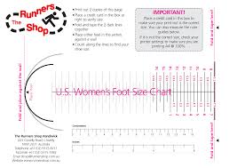 Printable Foot Size Chart Women Womens Foot Size Chart