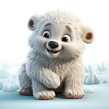 Cute white bear sitting