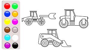 Excavator Bulldozer Colouring Pages Construction Truck Colouring Book Truck Coloring Pages Coloring Pages For Kids Writing Practice