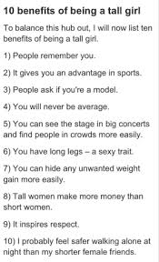 10 Benefits Of Being Tall Girl Health Fitness Body Tall Girl Quotes Tall Girl Tall People Problems