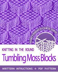 Reversible Stitch Pattern Learn How To Knit The Tumbling Moss Blocks Stitch See Blanket Knitting Patterns Crochet Knit Stitches Baby Blanket Knitting Pattern
