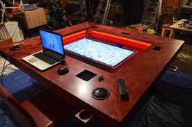 D D Table With Embedded Tv And Rail System With Build Details Gaming Table Diy Coffee Table Games Dnd Table