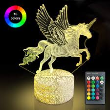 Ydy Unicorn Gifts For Girls 3d Unicorn Night Light With Remote Smart Touch 16 Colors Changing Unicorn Toys Decor Lamp Birthday Halloween Christmas For Age 3 4 5 6 7 8 9 10 Year Old Girl Gifts