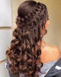 Five Strand Half Up Half Down Done For Beautiful Amy S Amyt 09 Quinceanera Party Samirasjewelry Hair Styles Down Hairstyles For Long Hair Quince Hairstyles