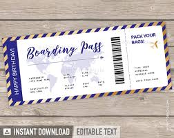 Make sure you have enough ink on your printer and have the printing done to scale. Boarding Pass Gift Ticket Travel Voucher Template My Party Design