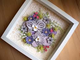 3d Paper Quilling Home Decor Picture Purple Orchids In White Etsy In 2020 Paper Quilling Paper Quilling Designs Quilling Designs