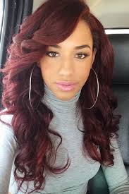 Try this bang hairstyle out with long wavy hair. 34 Elegant Burgundy Hair Ideas For Straight Waves Curls Kinks
