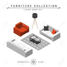 Coffee table with tufted top sofa stores 90254 logo facebook vector. Isometric Living Room Concept Sofas And Coffee Table Set Of Icons In Different Positions Geometric Furniture In Scandinavian Style Flat Vector Illustration Isolated On A White Background Royalty Free Cliparts Vectors And