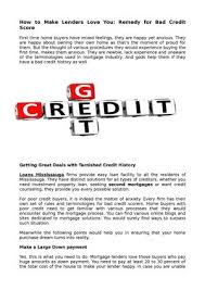 Calameo How To Make Lenders Love You Remedy For Bad Credit Score
