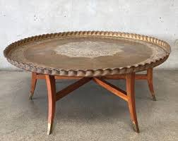 Mid Century Moroccan Style Brass Coffee Table Teznx3 Coffee Table Coffee Table Wood Morrocan Coffee Table