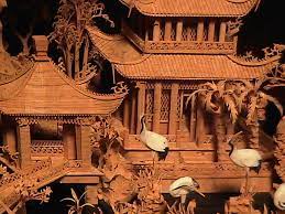 This is a beautiful piece of chinese art. 1940 Large Oriental Cork Carving In Glass Case Collectors Weekly