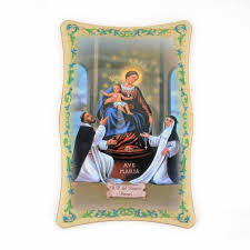 Immagine del quadro della madonna di pompei come era l'originale con santa rosa invece di santa caterina. Quadretto Madonna Di Pompei