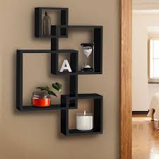 Complete your living room, bathroom or kitchen with a flower painting or piece of floral style wall art. Intersecting Squares Floating Shelf Wall Mounted Home Decor Furniture Black Walmart Com Walmart Com