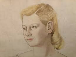 Portrait of Janet Rosenthal Pencil & Crayon 29 x 23 Drawing-1945- August  Mosca